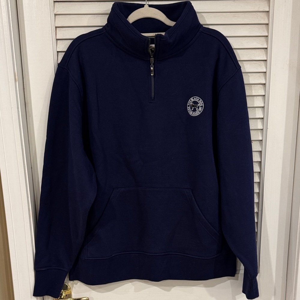 The Black Dog Dark Blue 1/2 Zip Sweatshirt - Picture 1 of 3